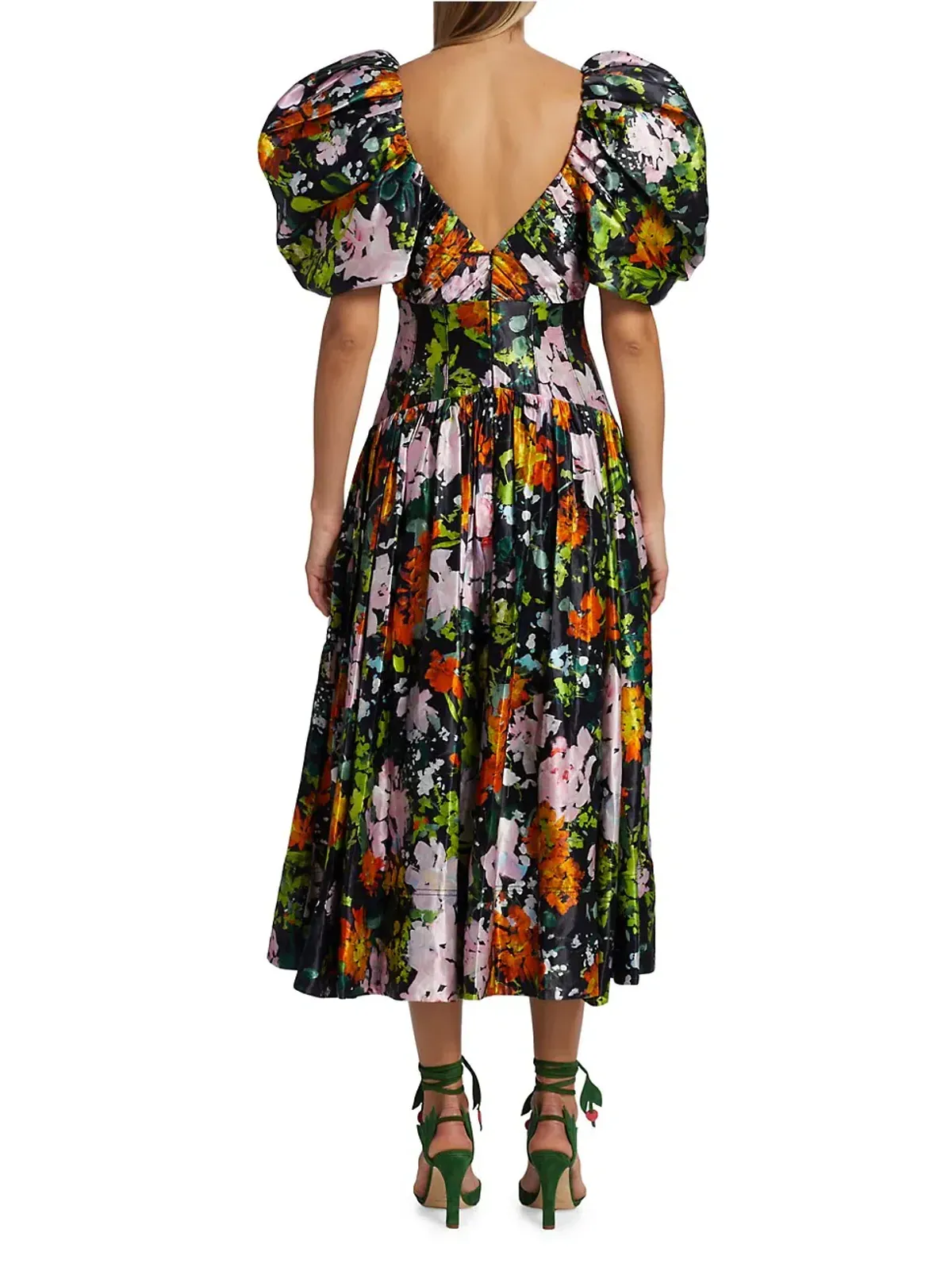 AJE - Gabrielle Plunge Midi Dress Floral - Size 10 - Image 4