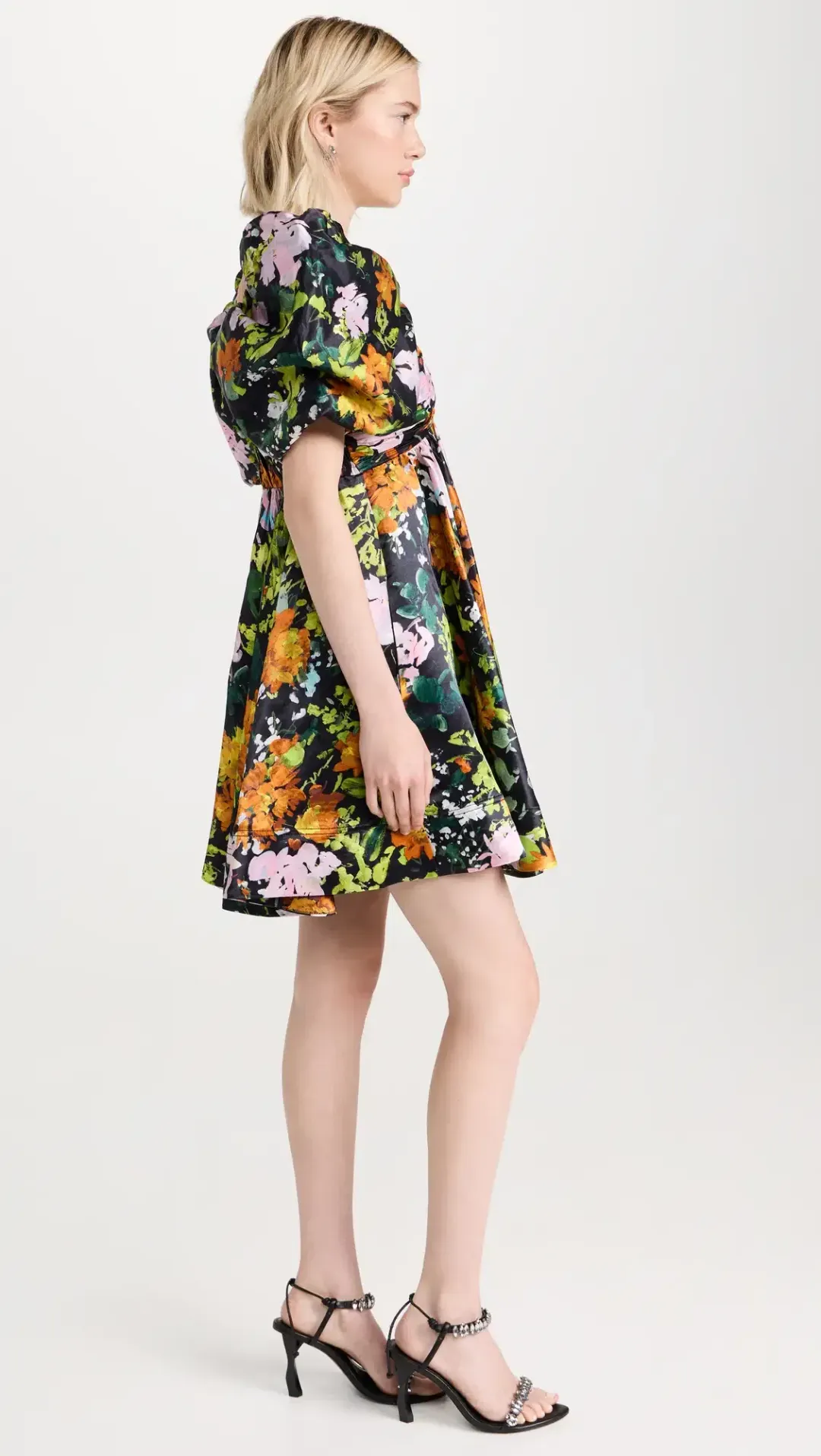 Aje Gabrielle Plunge Mini Dress Midnight Floral Size 8 for rent on The Volte - main image