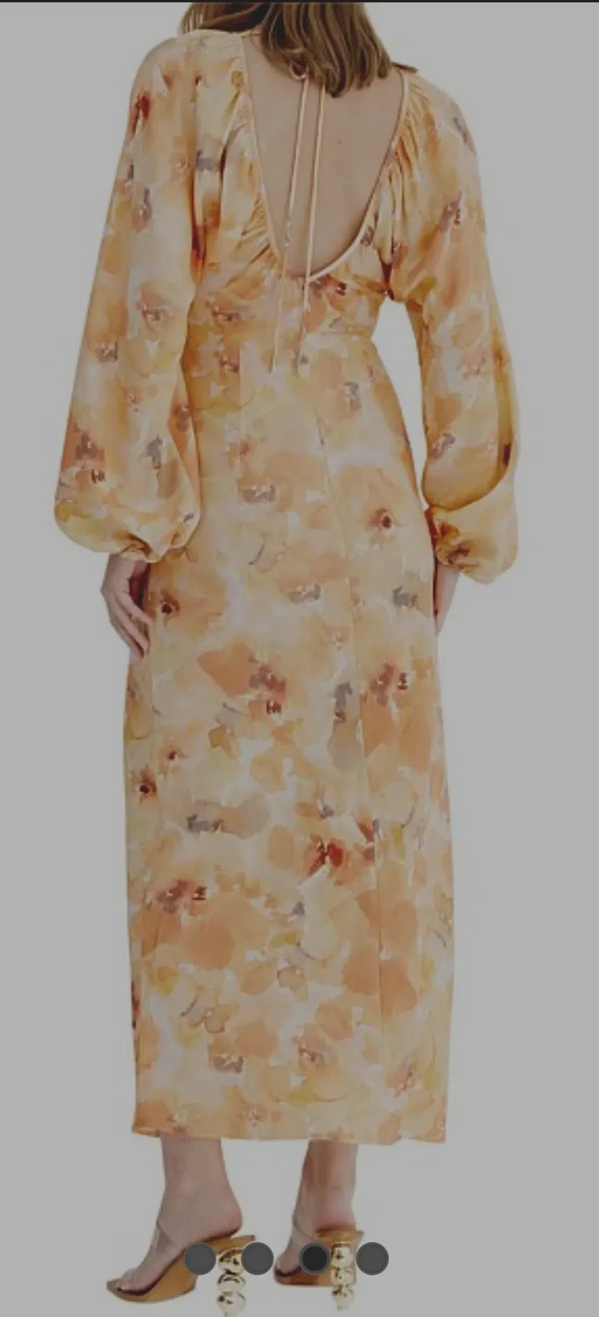Significant Other Libby Long Sleeve Midi Dress Floral Size 8 - Image 3