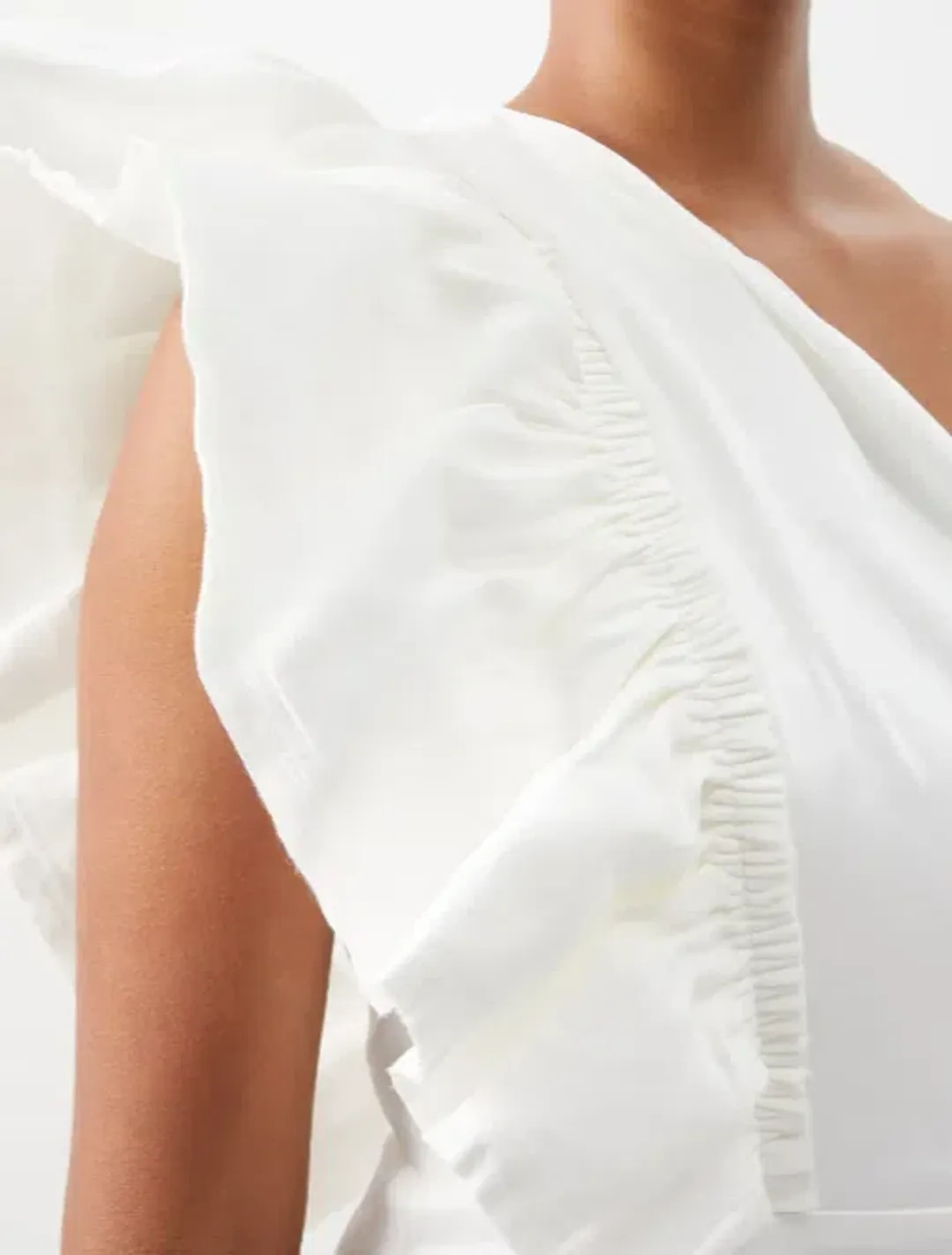 Aje Bonjour Asymmetric Ruffled Dress White Size AU 8 for rent on The Volte - main image