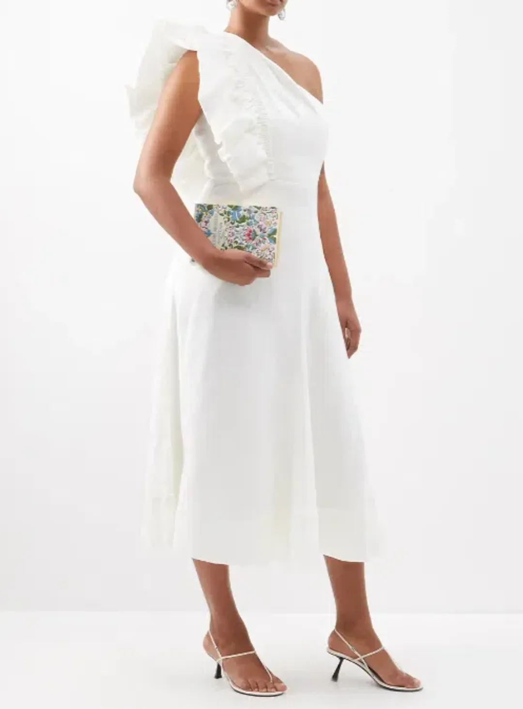 Aje Bonjour Asymmetric Ruffled Dress White Size AU 8 for rent on The Volte - main image