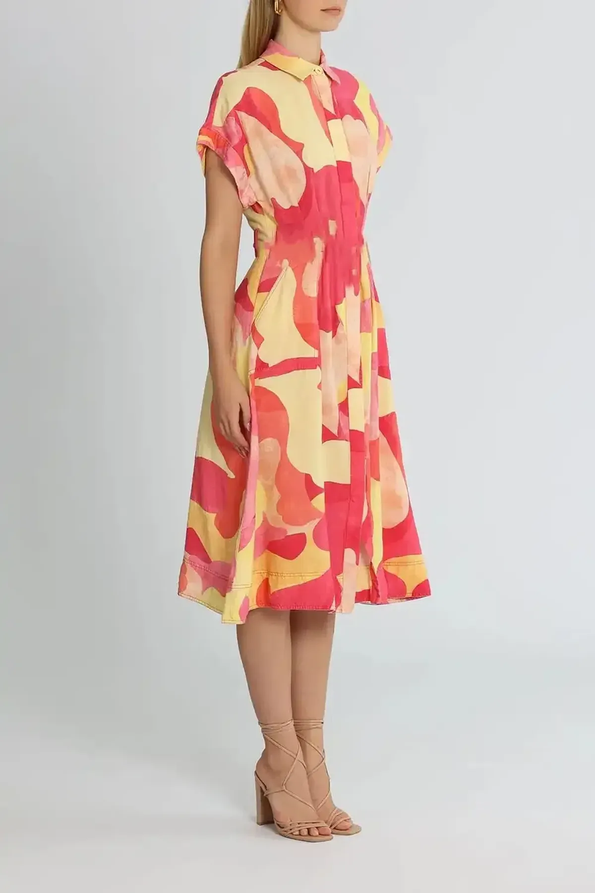 Rebecca Vallance Toretta Midi Dress Multi Print Size AU 8 - Image 2