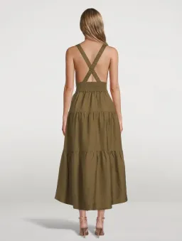 Shona Joy Juliana Midi Dress Khaki Size AU 10 for rent on The Volte - image 2
