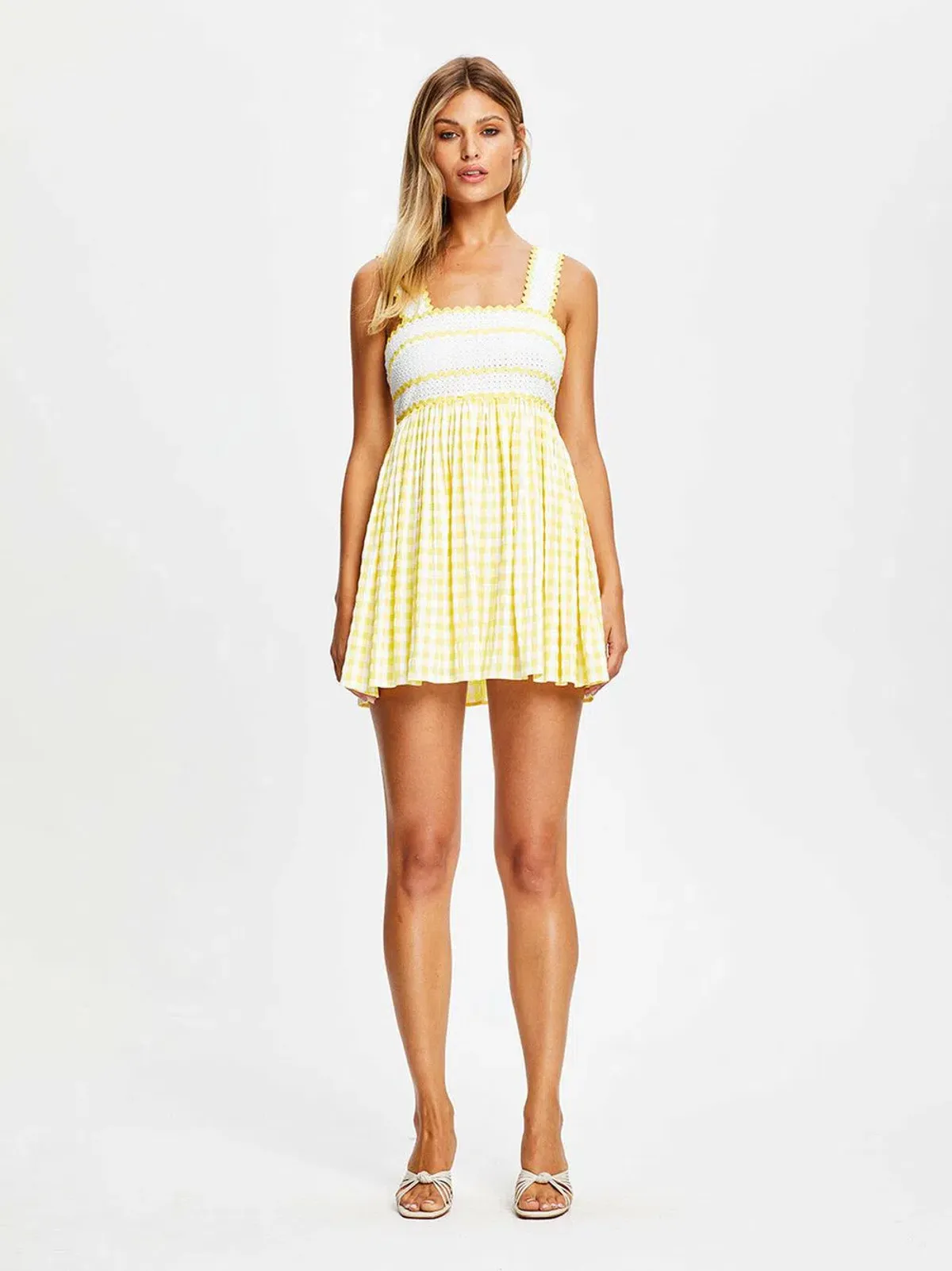 Alice Mccal Mango Wild Angels Mini Dress Yellow Size 12 for rent on The Volte - main image
