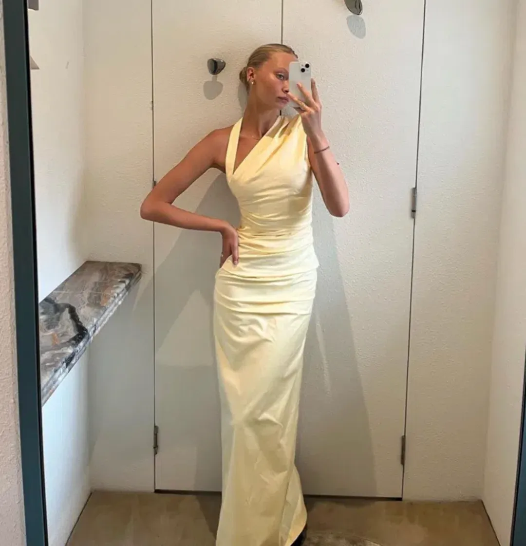 Sir the Label Giacomo Gathered Gown Butter Size 8 for rent on The Volte - main image