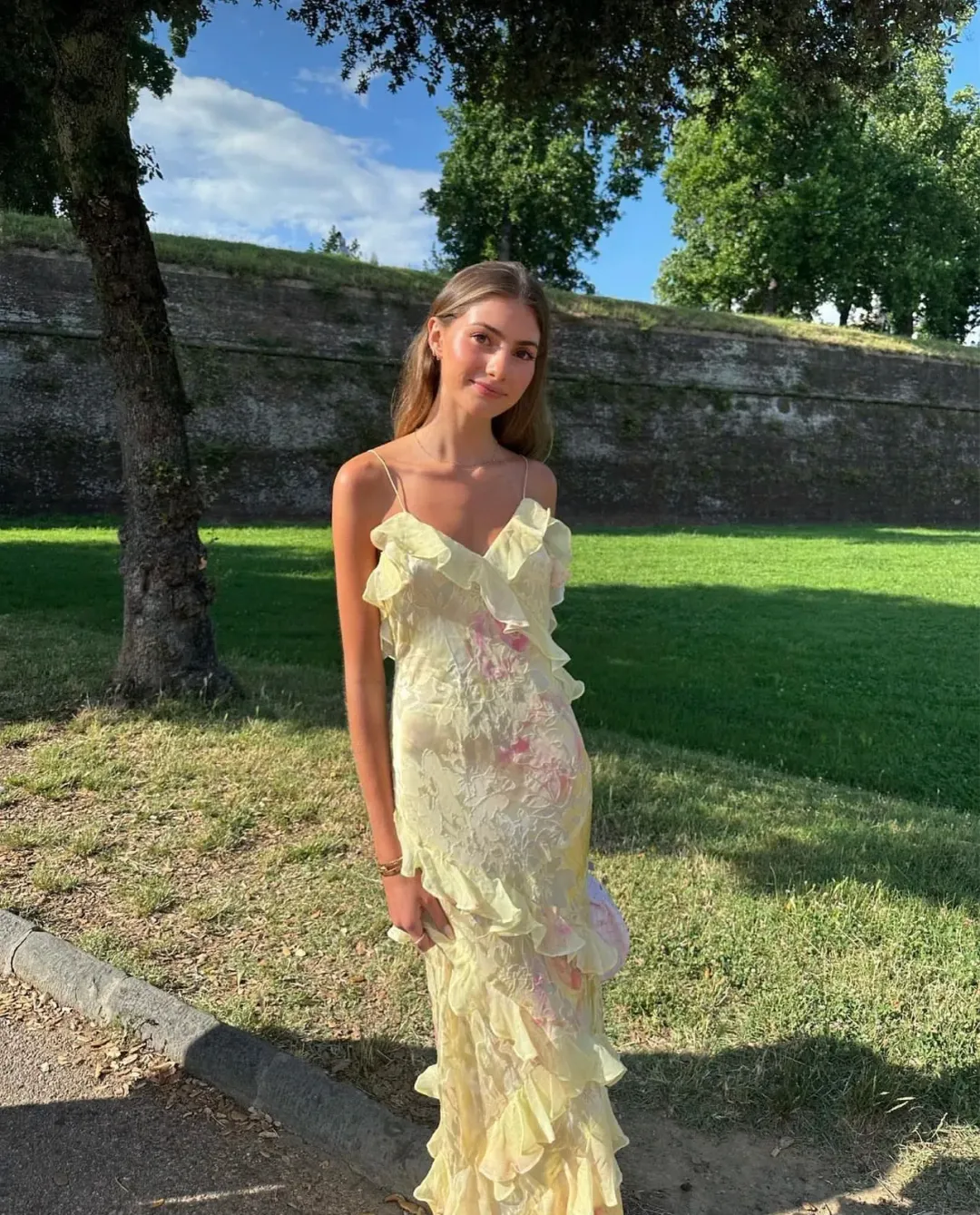 LoveShackFancy Rialto Maxi Dress Yellow Size 8 for rent on The Volte - main image