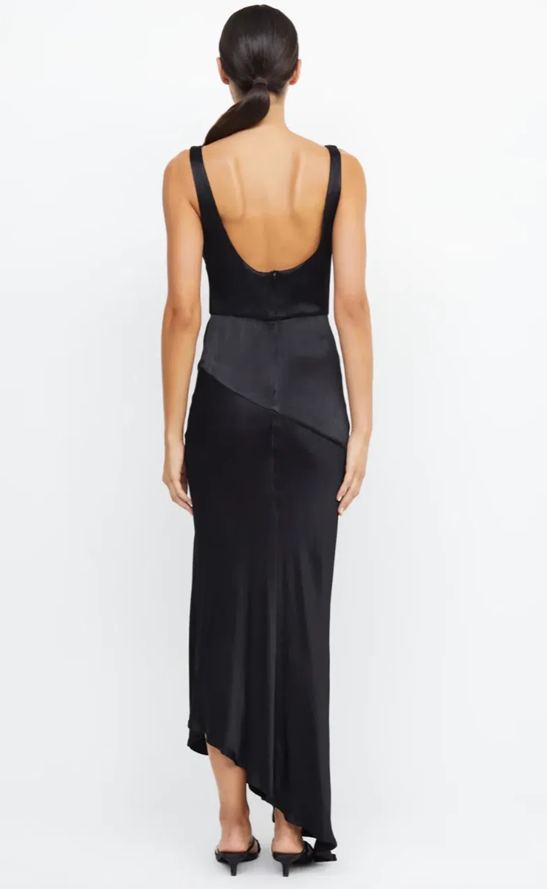 Bec & Bridge Moon Dance Cowl Dress in Black Size 6 for rent on The Volte - main image