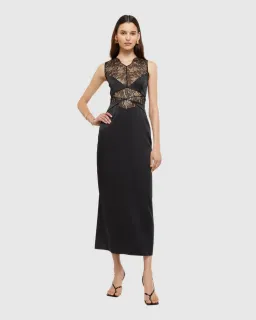 Ginia Amour Midi Dress Black Size 12 for rent on The Volte - image 1