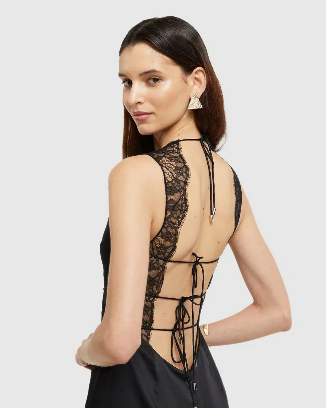Ginia Amour Midi Dress Black Size 12 for rent on The Volte - main image