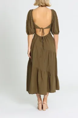 Shona Joy Juliana Midi Dress Khaki Size 10 for rent on The Volte - image 3