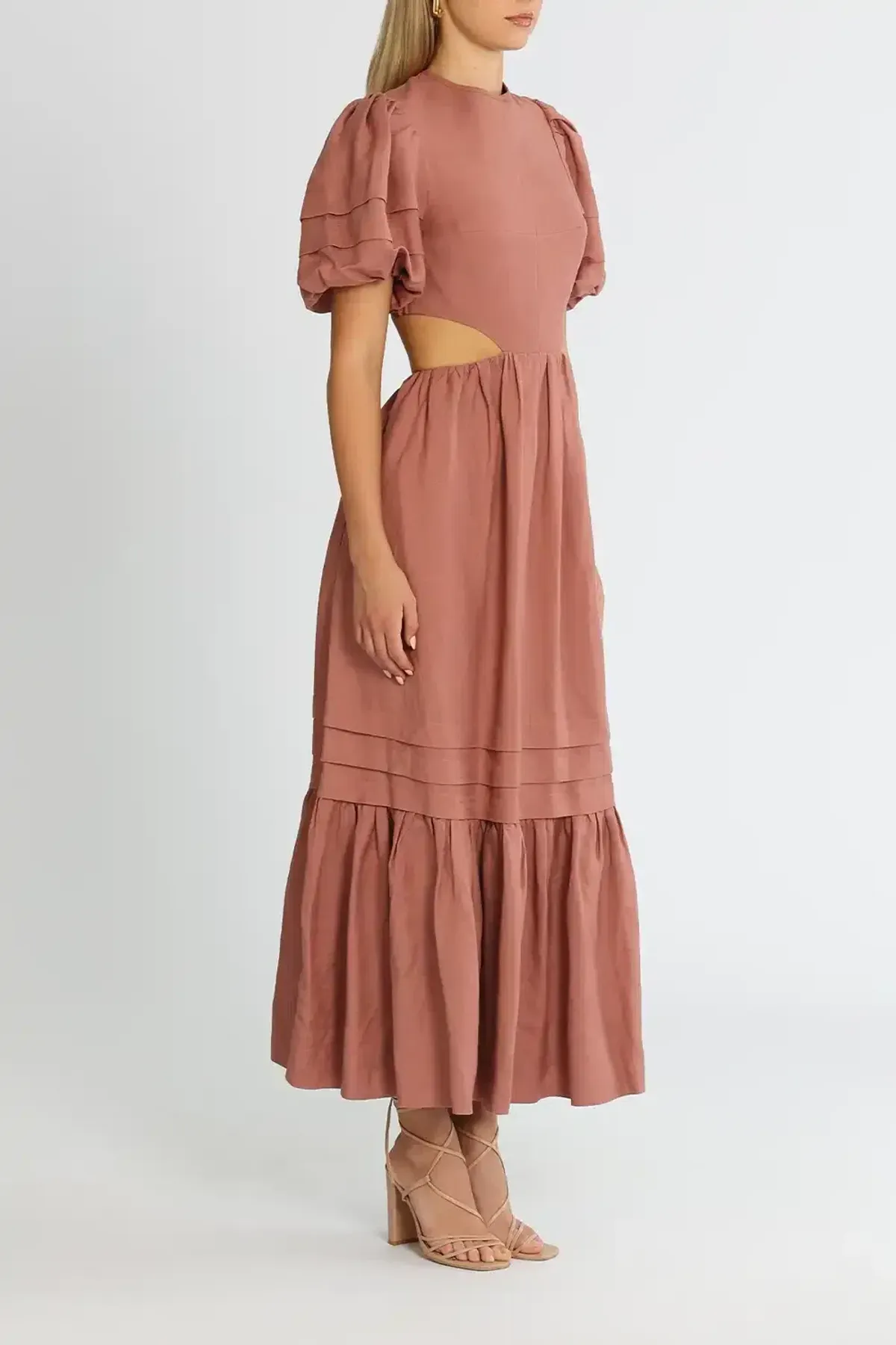 Shona Joy Vega Cut Out Open Back Midi Dress Rose Pink Size 14 - Image 2