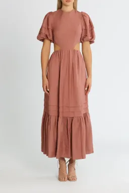 Shona Joy Vega Cut Out Open Back Midi Dress Rose Pink Size 14 for rent on The Volte - image 1
