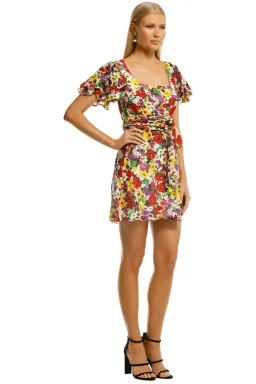 Talulah The Blossom Mini Dress Cloud Dancer Multi Print Size 10 for rent on The Volte - image 2