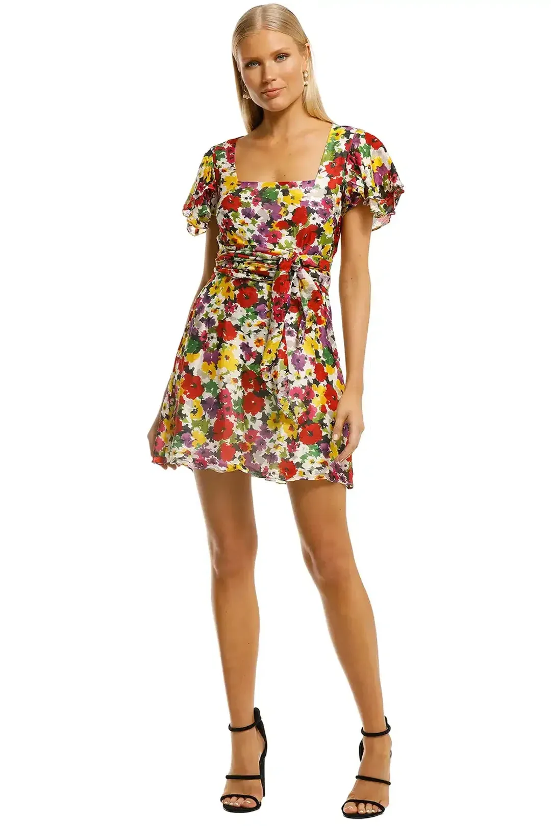 Talulah The Blossom Mini Dress Cloud Dancer Multi Print Size 10 for rent on The Volte - main image