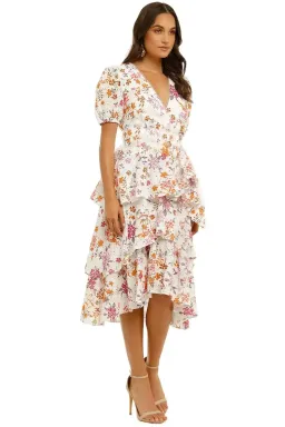 Talulah Jasmine Vines Midi Dress Jasmine Vines Print Multi Print Size 10 for rent on The Volte - image 2