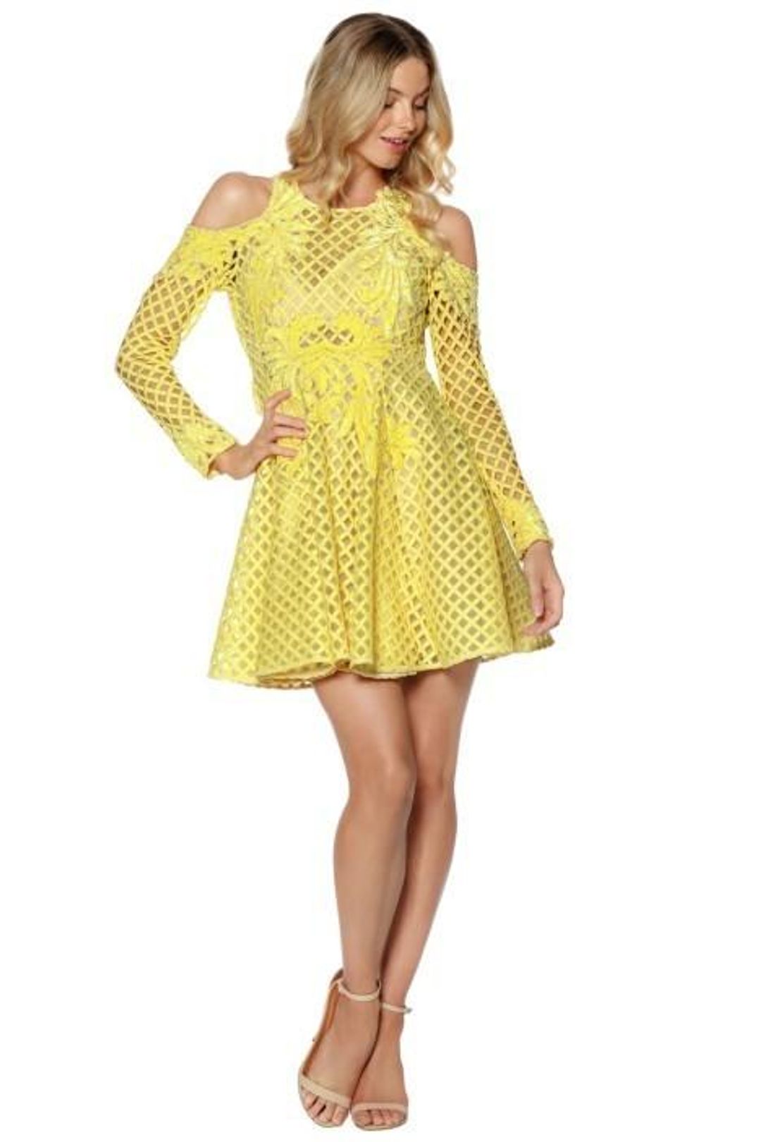 Thurley Hybrid Dress Yellow Size 8 for rent on The Volte - main image