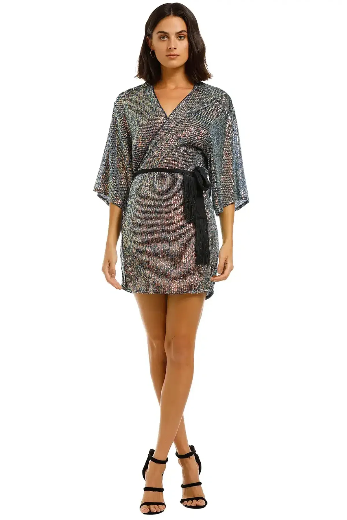 Winona Fantasia Wrap Dress Blue Multi Size 8 - Image 2