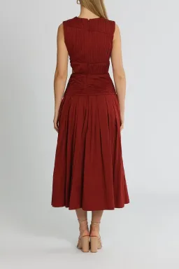 AJE Cascade Cut Out Dress Burgundy Size 14 for rent on The Volte - image 3