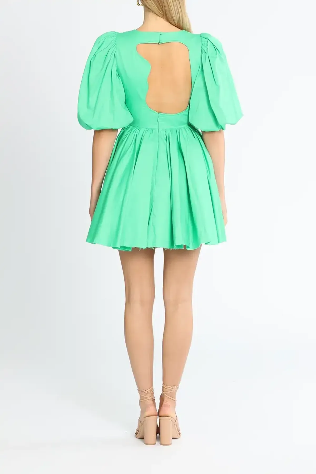 AJE Colette Cut Out Mini Dress Green Size 10 - Image 3