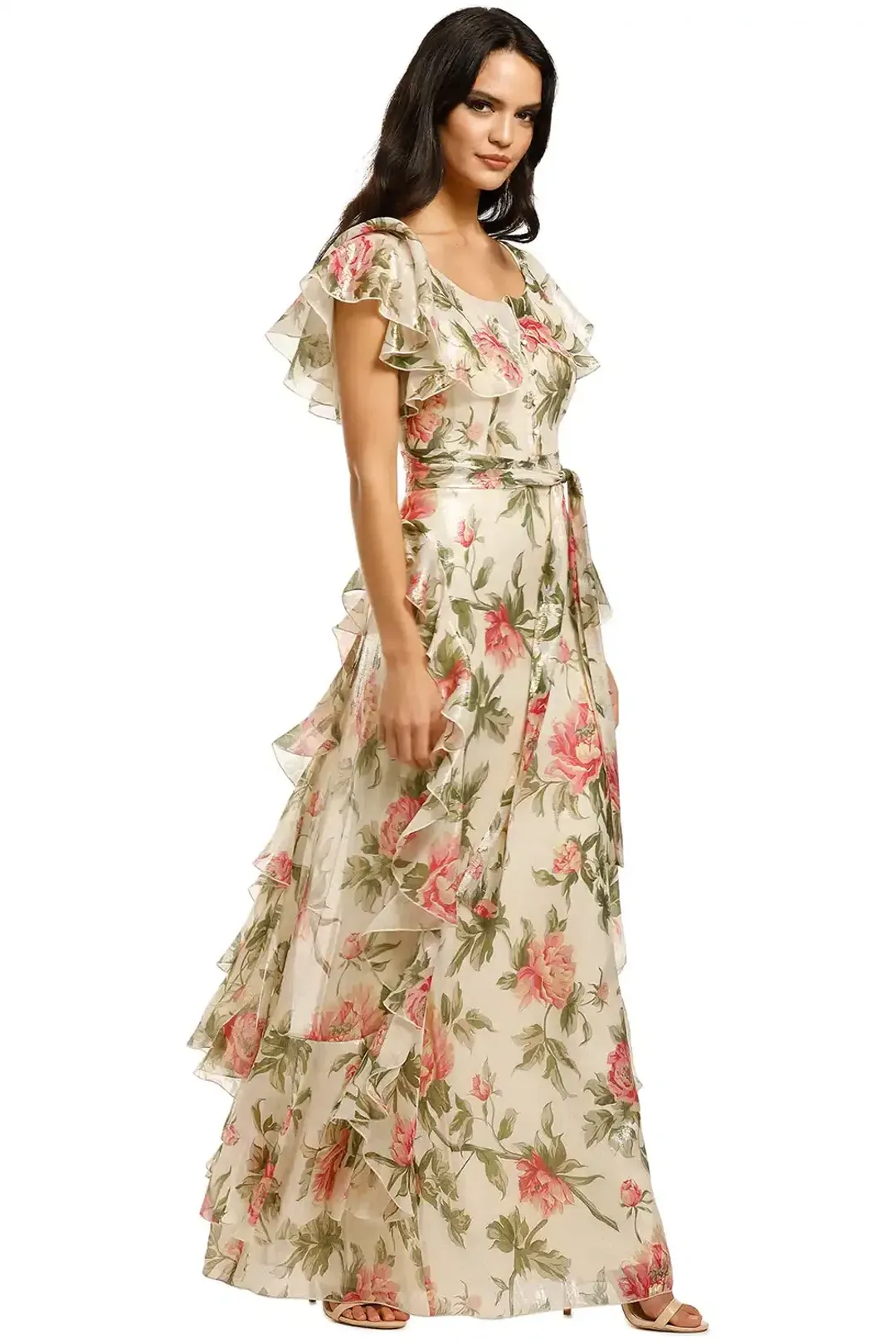Alice McCall Salvatore Gown Gold Print Size 10 for rent on The Volte - main image