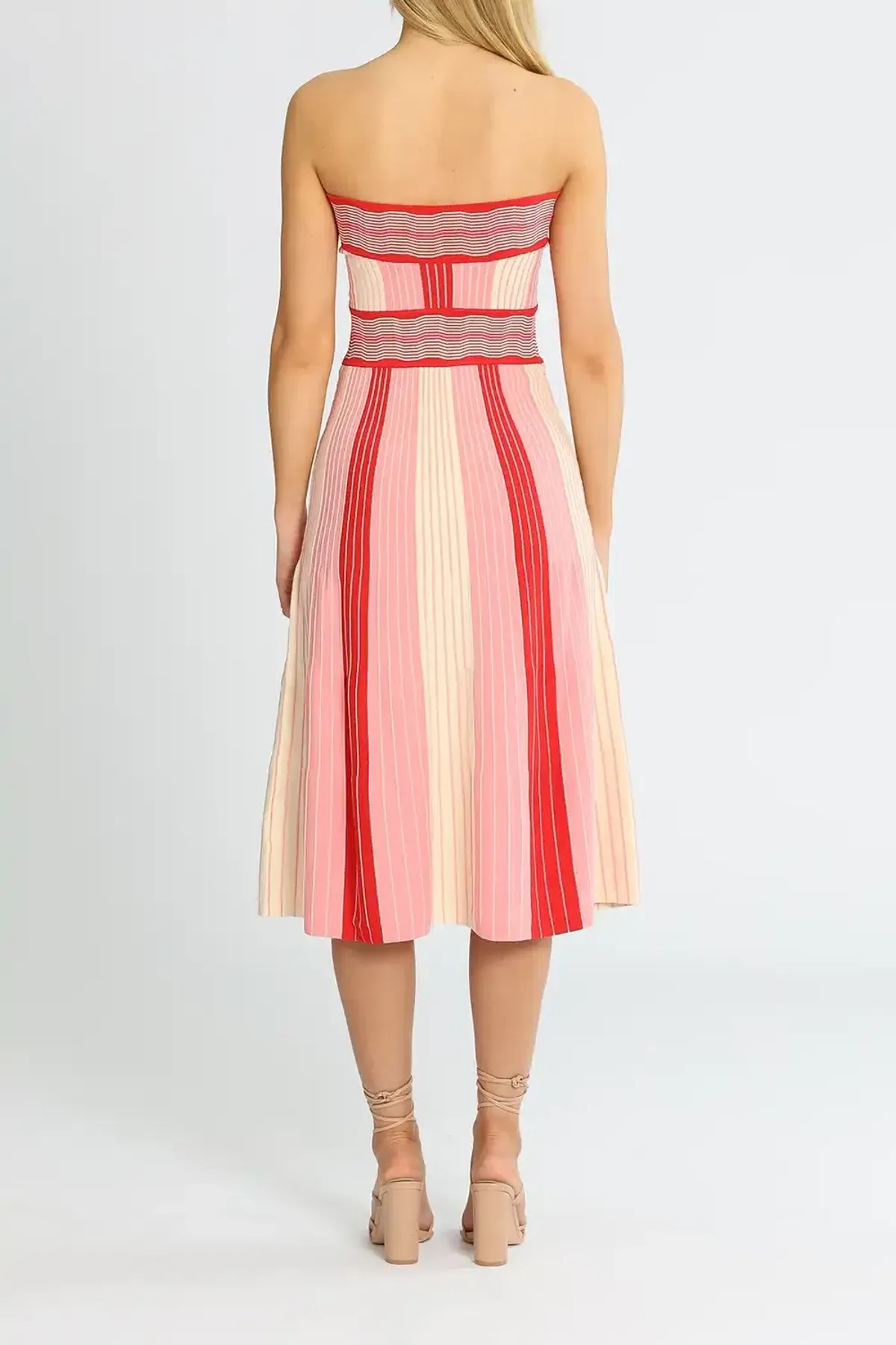 By Johnny Pipe Stripe Knit Dress Multi Pink Size 14 - Image 3
