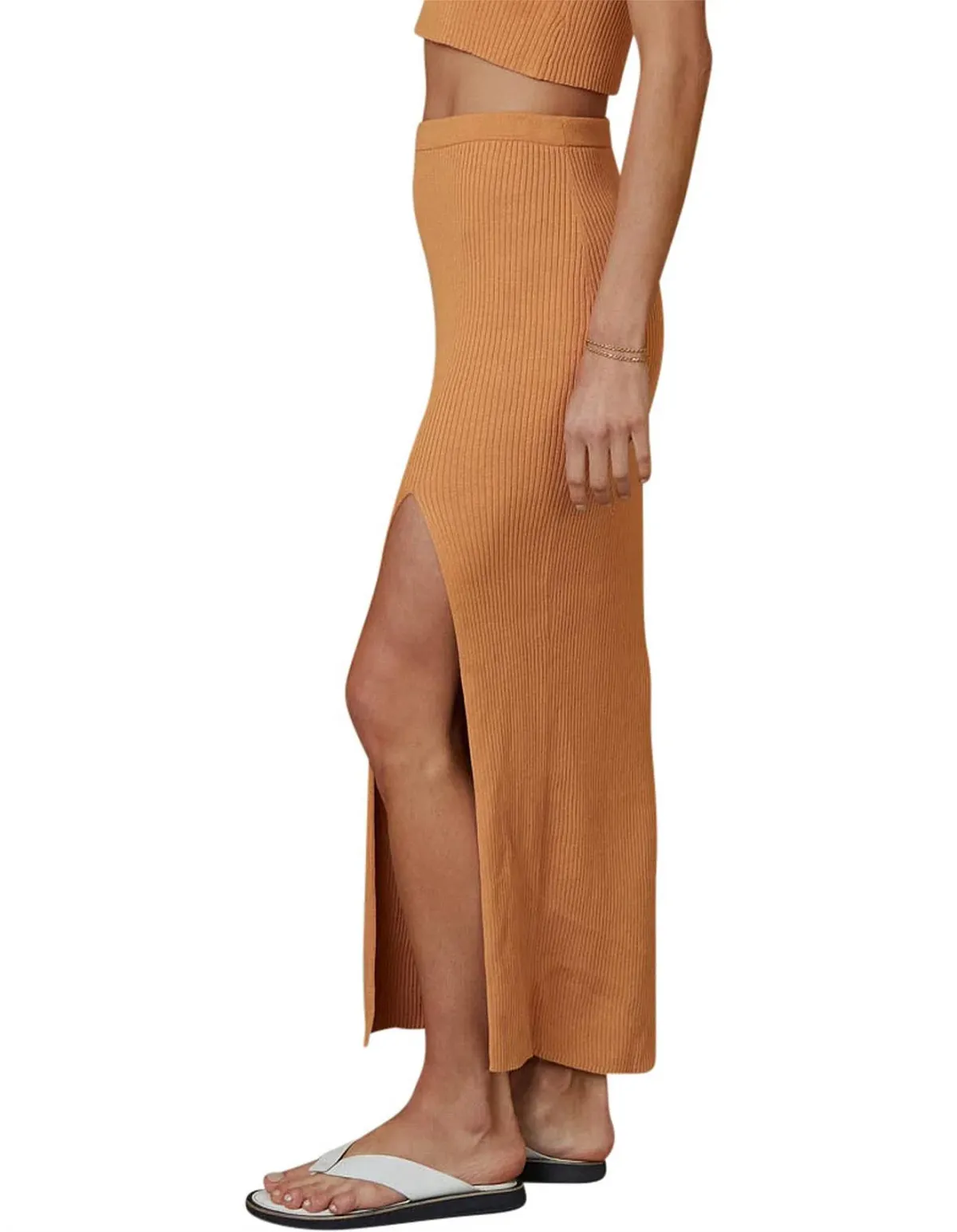 Bec & Bridge Margot Knit Midi Skirt Nutmeg Size 12 - Image 4