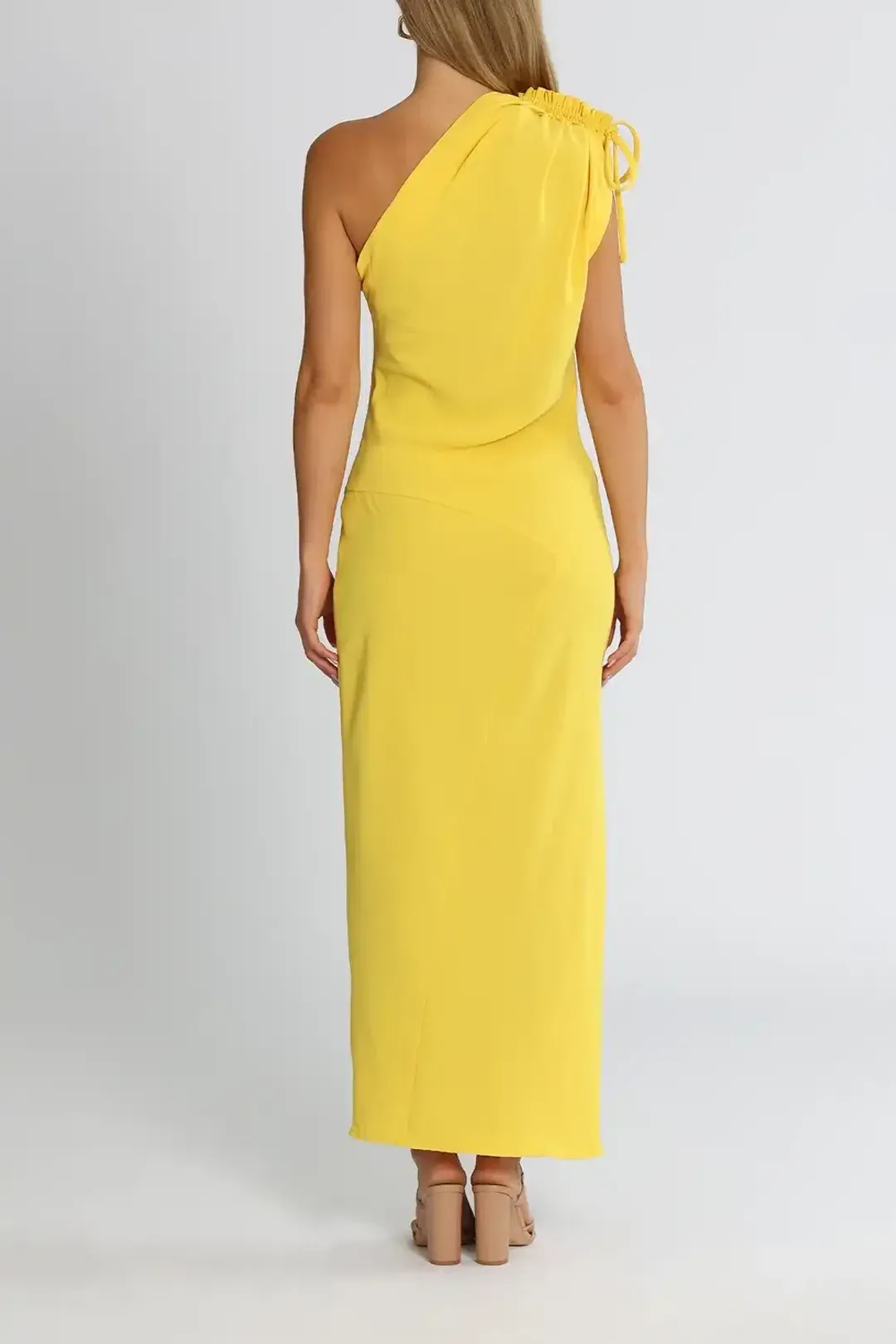 By Johnny Jasmine One Shoulder Dress Yellow Size 14 for rent on The Volte - main image