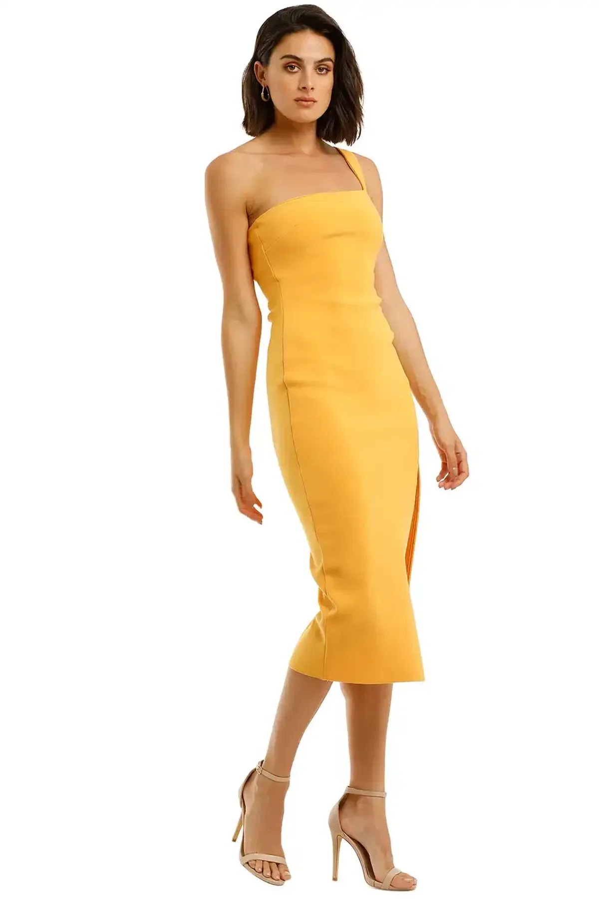 Bec & Bridge Ariel Midi Dress Mango Yellow Size 14 - Image 2
