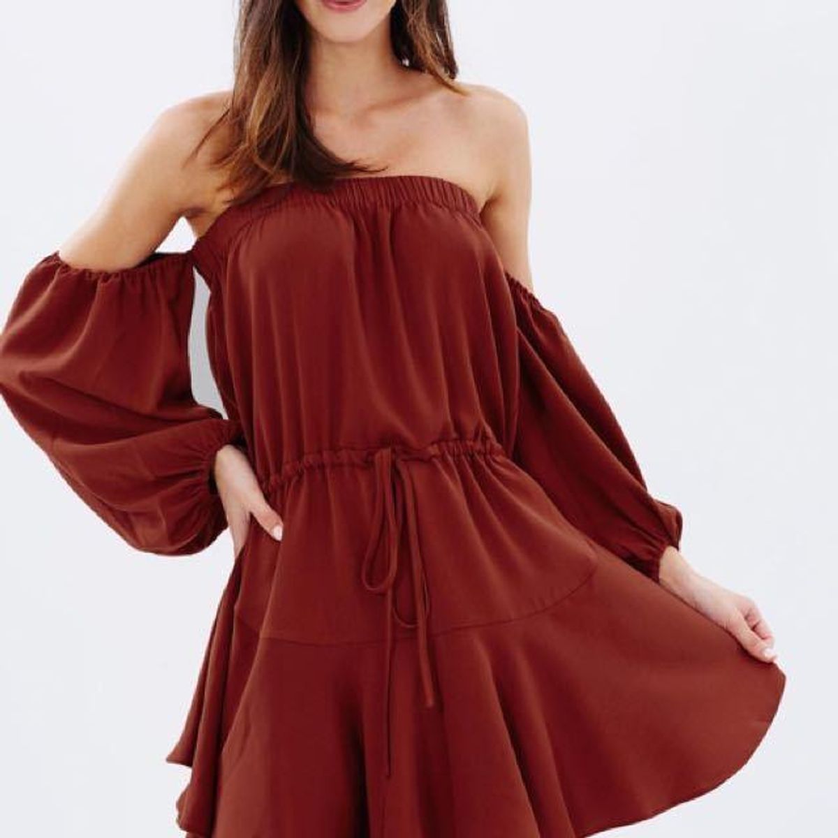 Shona Joy Off The Shoulder Dress for rent on The Volte - main image