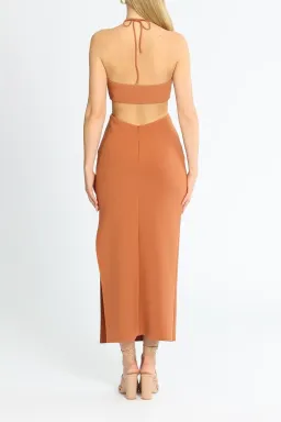 Bec & Bridge Cut Out Midi Dress Orange Size 10 for rent on The Volte - image 3