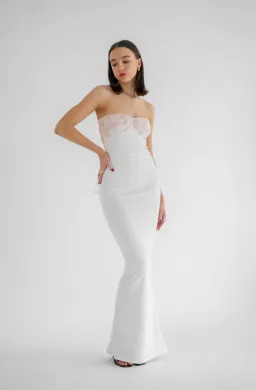 HNTR The Label Luci Gown Ivory Size AU 6 for rent on The Volte - image 1
