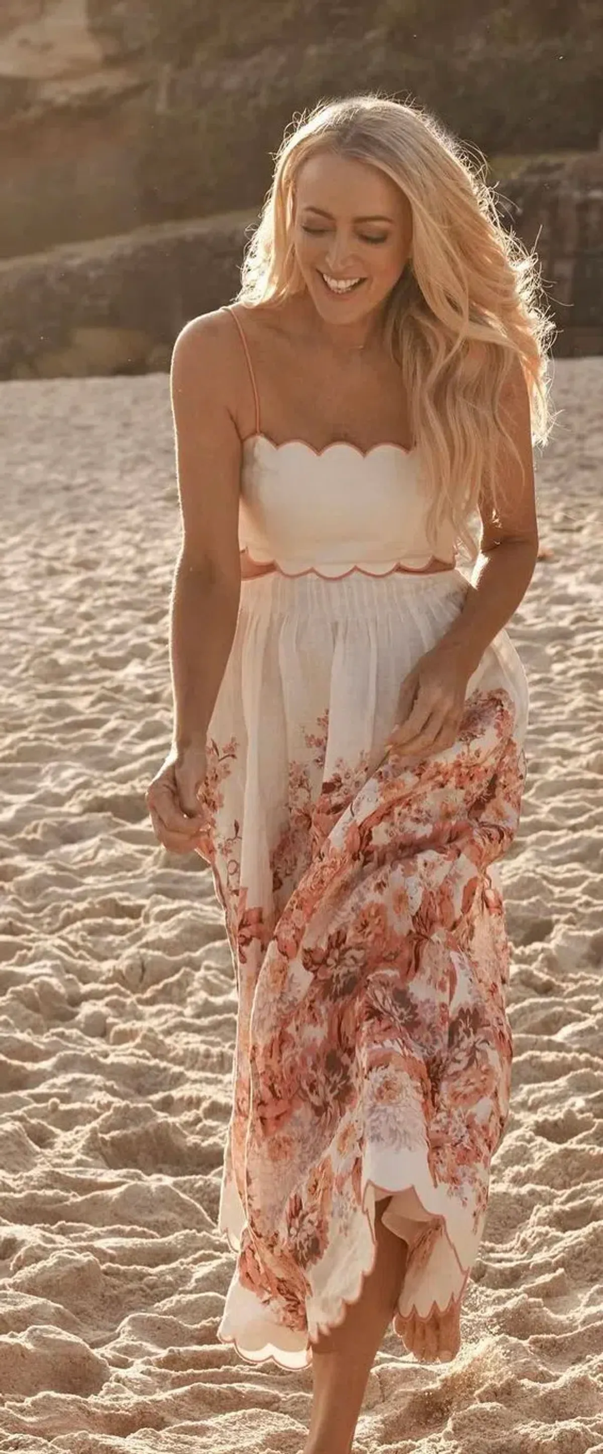 Zimmermann Devi Scallop Midi Dress Floral Size 1 / AU 10 - Image 5