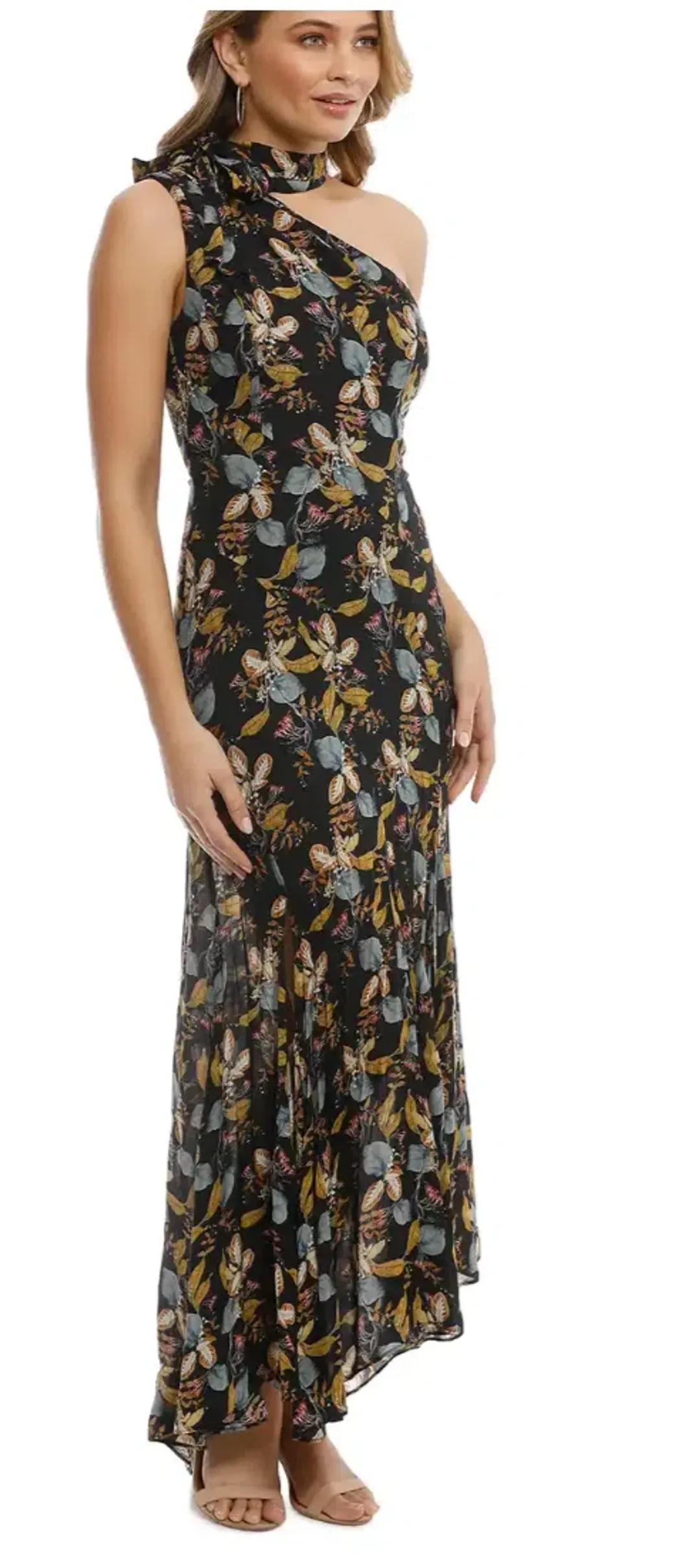 Nicholas Ava Tie Neck Maxi Dress Floral Size 10 for rent on The Volte - main image