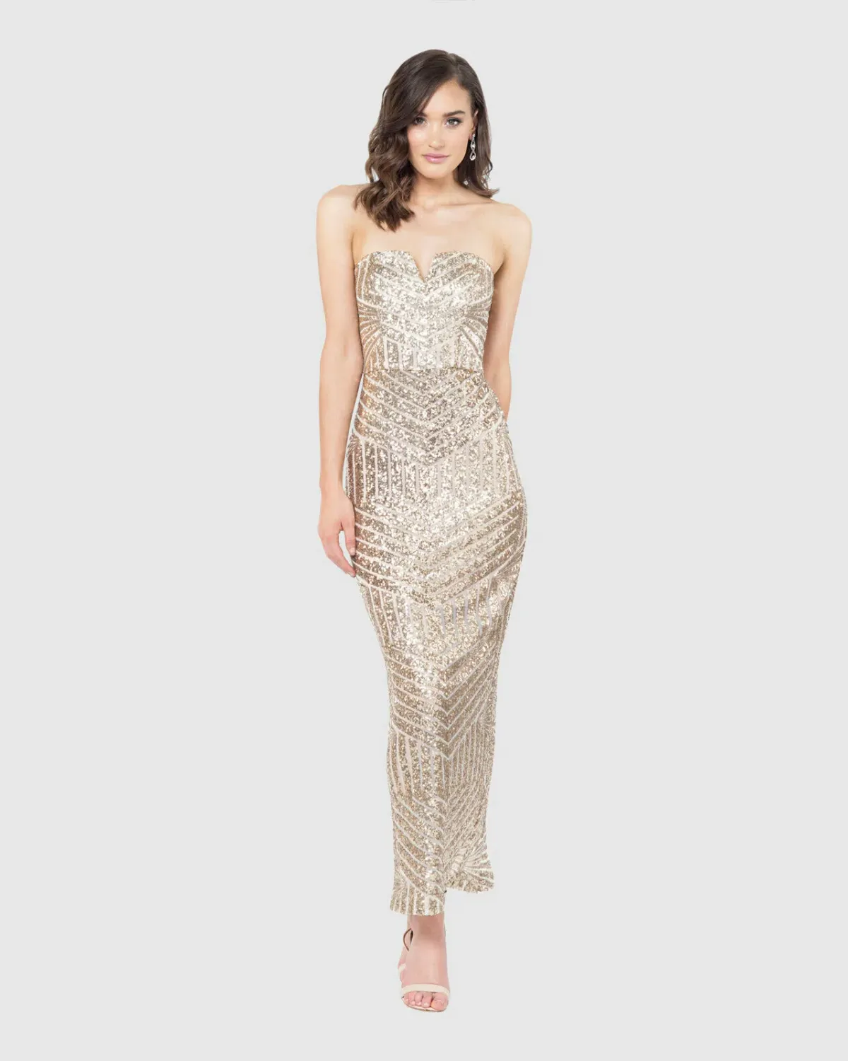 Pilgrim Mandalay Gown Gold Size 10 for rent on The Volte - main image