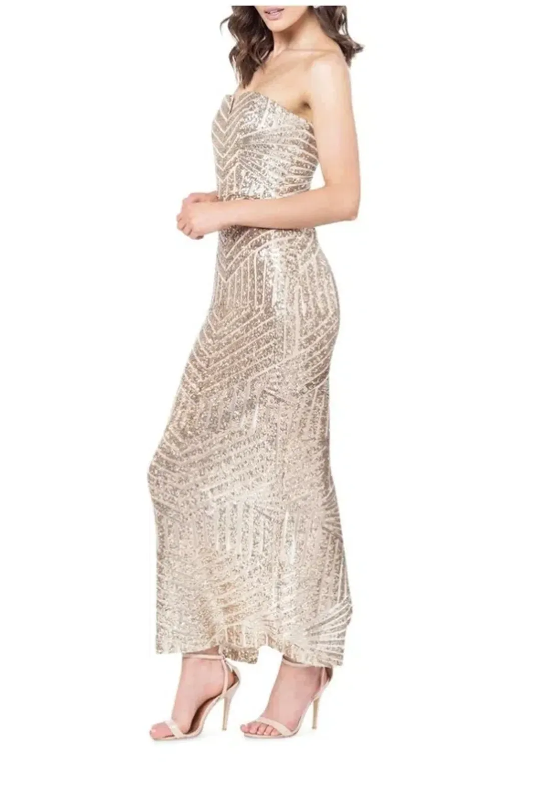 Pilgrim Mandalay Gown Gold Size 10 for rent on The Volte - main image