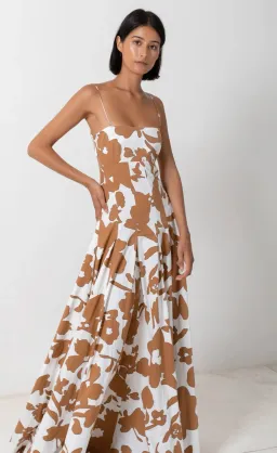 SWF Bandeau Spaghetti Strap Maxi Dress in Dusty Dahlia Print Size S (AU 8) for rent on The Volte - image 2