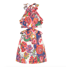 Zimmermann The Lovestruck Tie Back Mini Natural Paisley Floral Size 1 / Au 10 for rent on The Volte - image 3