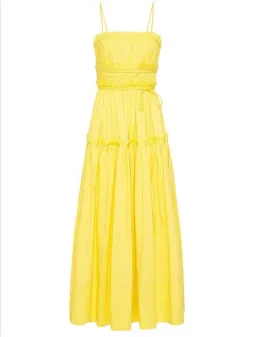 Aje Romance Tie Strap Midi Dress Sunshine Yellow Size 16 for rent on The Volte - image 4
