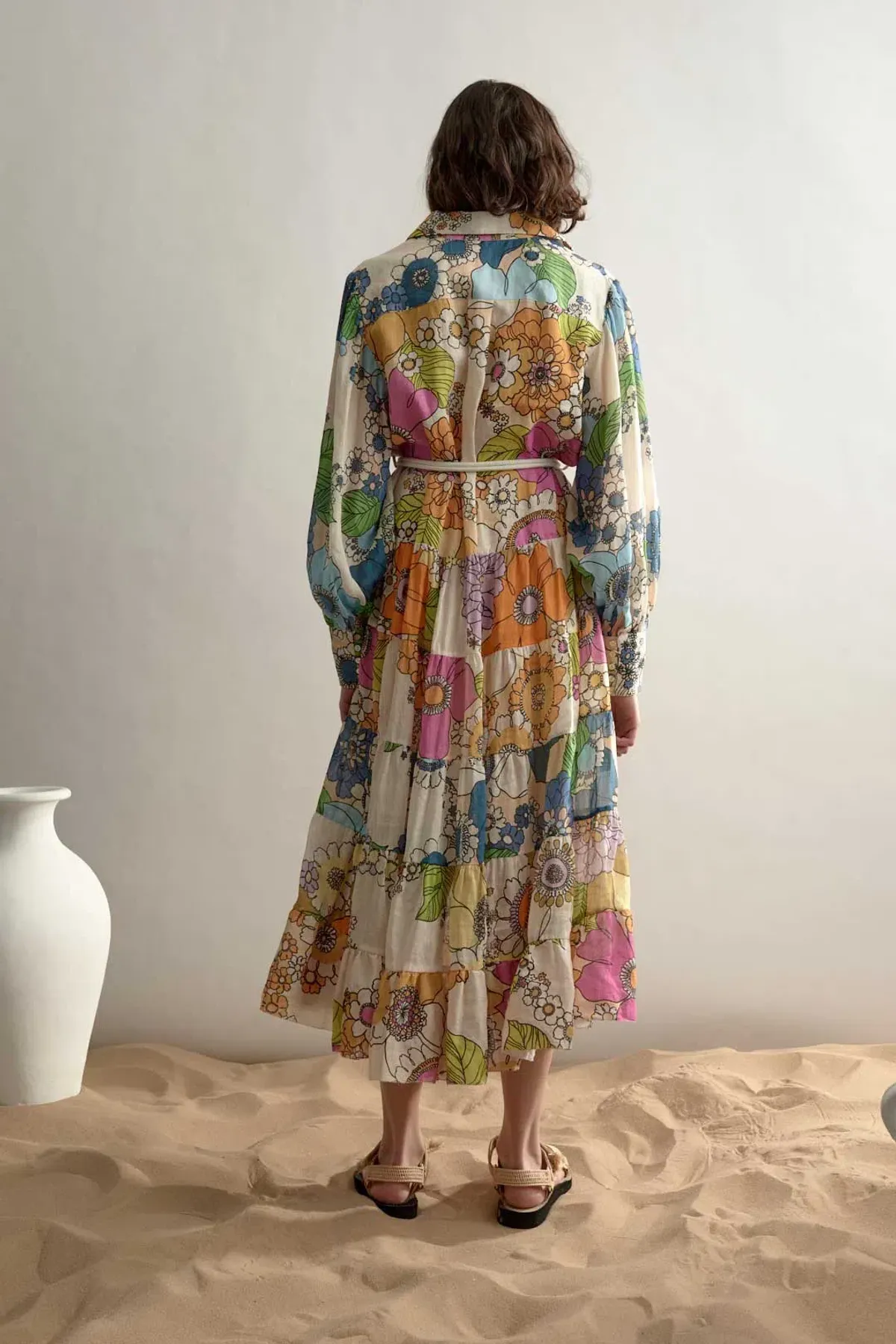 Alemais Farrah Tiered Floral Shirt Dress Floral Size 14 - Image 2