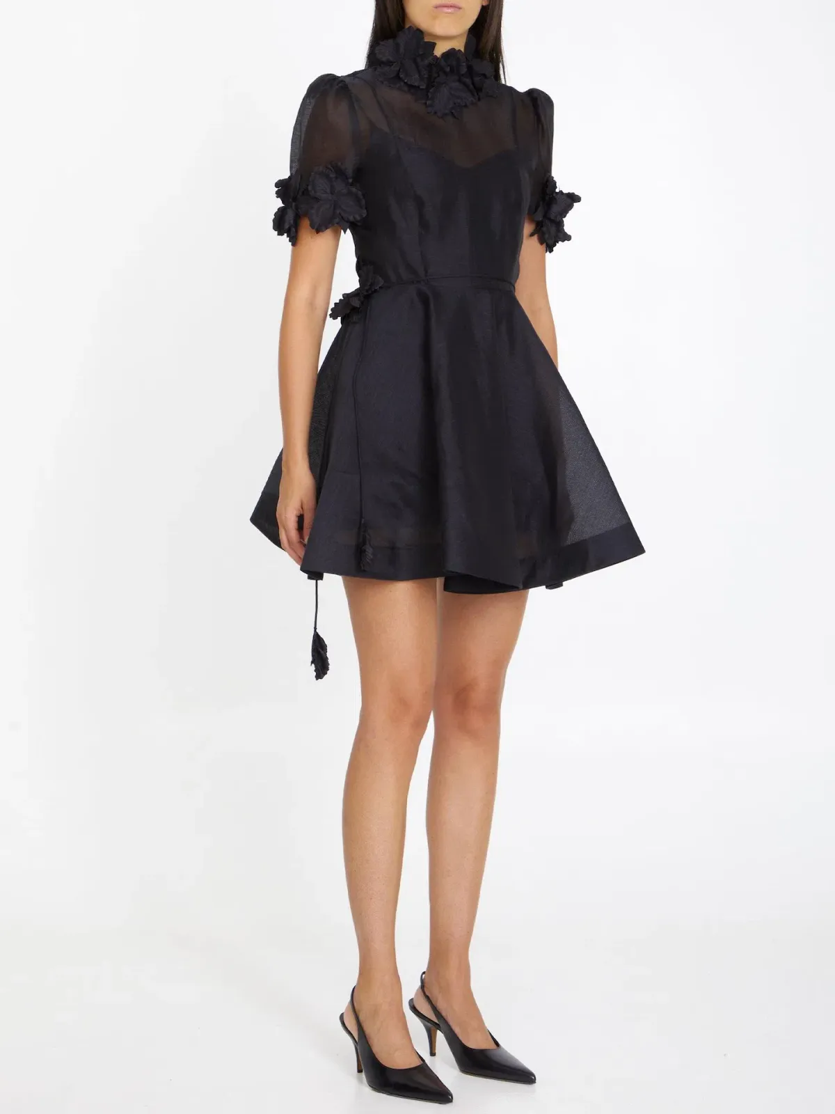 Zimmermann Luminosity Liftoff Flower Mini Dress Black Size 1 / AU 10 - Image 1