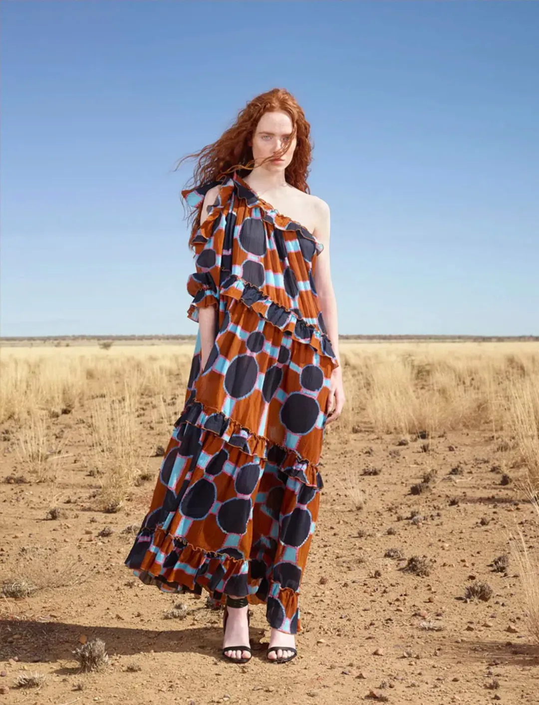 Gorman Mangkaja Billabong Ruffle Dress Multi Size 8 for rent on The Volte - main image