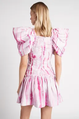 AJE Introspect Butterfly Mini Dress Ripple Tie Dye Size 10 for rent on The Volte - image 3