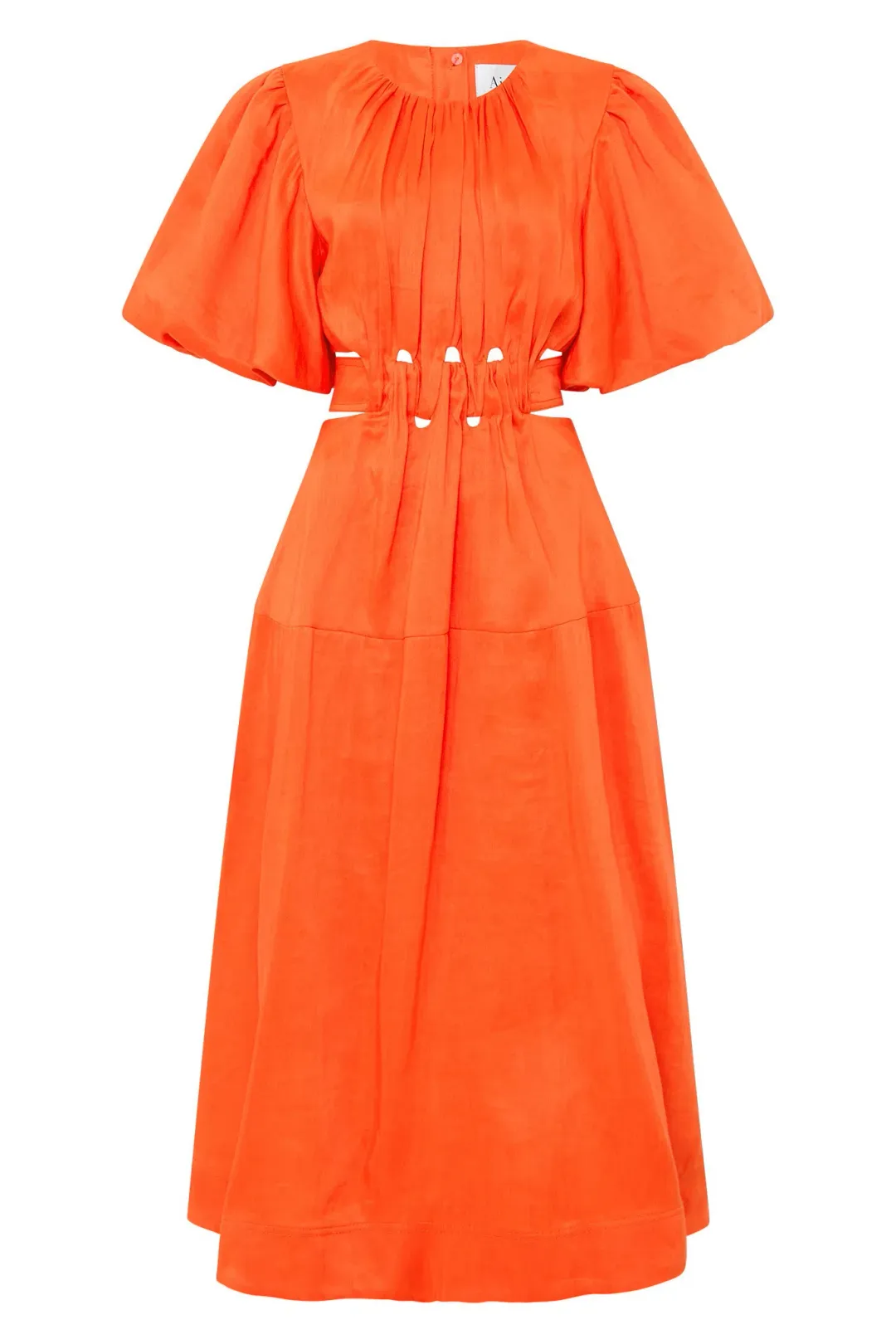AJE Cosette Tie Back Midi Dress Orange Size 8 for rent on The Volte - main image