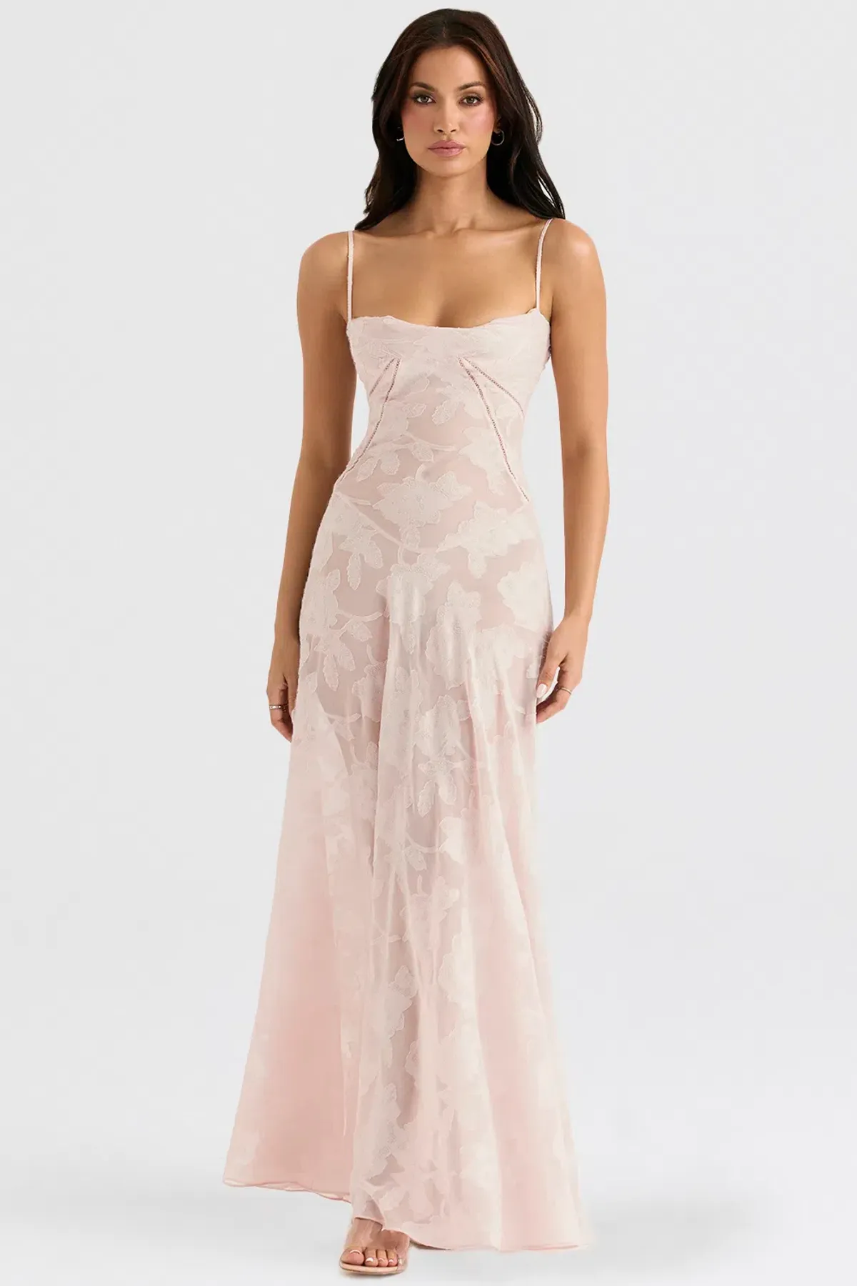 House Of Cb Seren Maxi Dress Soft Pink Size 10 - Image 2