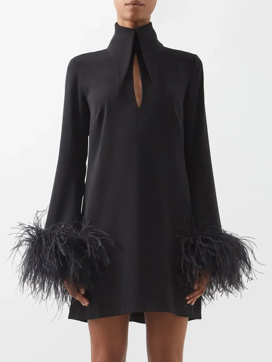 16Arlington Michelle Feather-Embellished Trim Mini Black Size AU 6 for rent on The Volte - main image