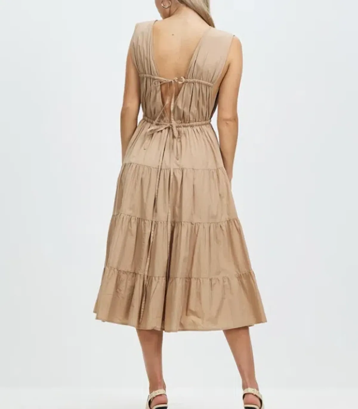 Palm Noosa Wish You Were Here Midi Dress Brown Size 12 - Image 3