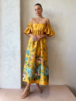 Alemais Dana Midi Dress Marigold Size 10 for rent on The Volte - image 1