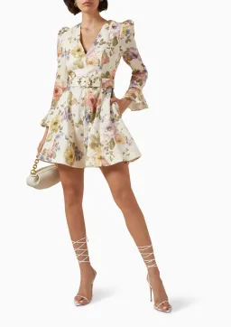 Zimmermann The Luminosity Mini Dress in Multi Floral Cream Size 2 / AU 12 for rent on The Volte - image 1