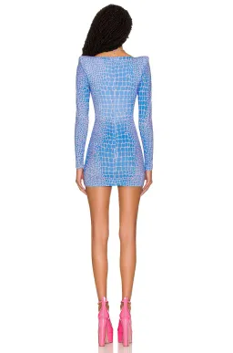 Alex Perry Neon Jersey Mini Dress Blue Size AU 6 for rent on The Volte - image 2