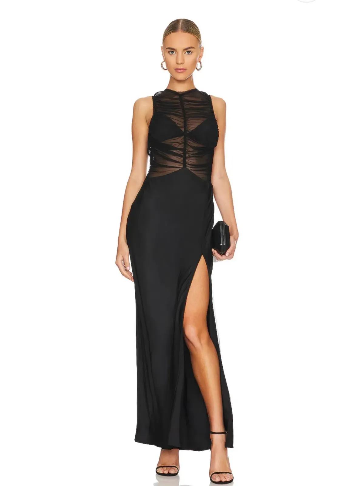 Bec & Bridge Naomi Split Maxi Dress Black Size AU 6 - Image 1